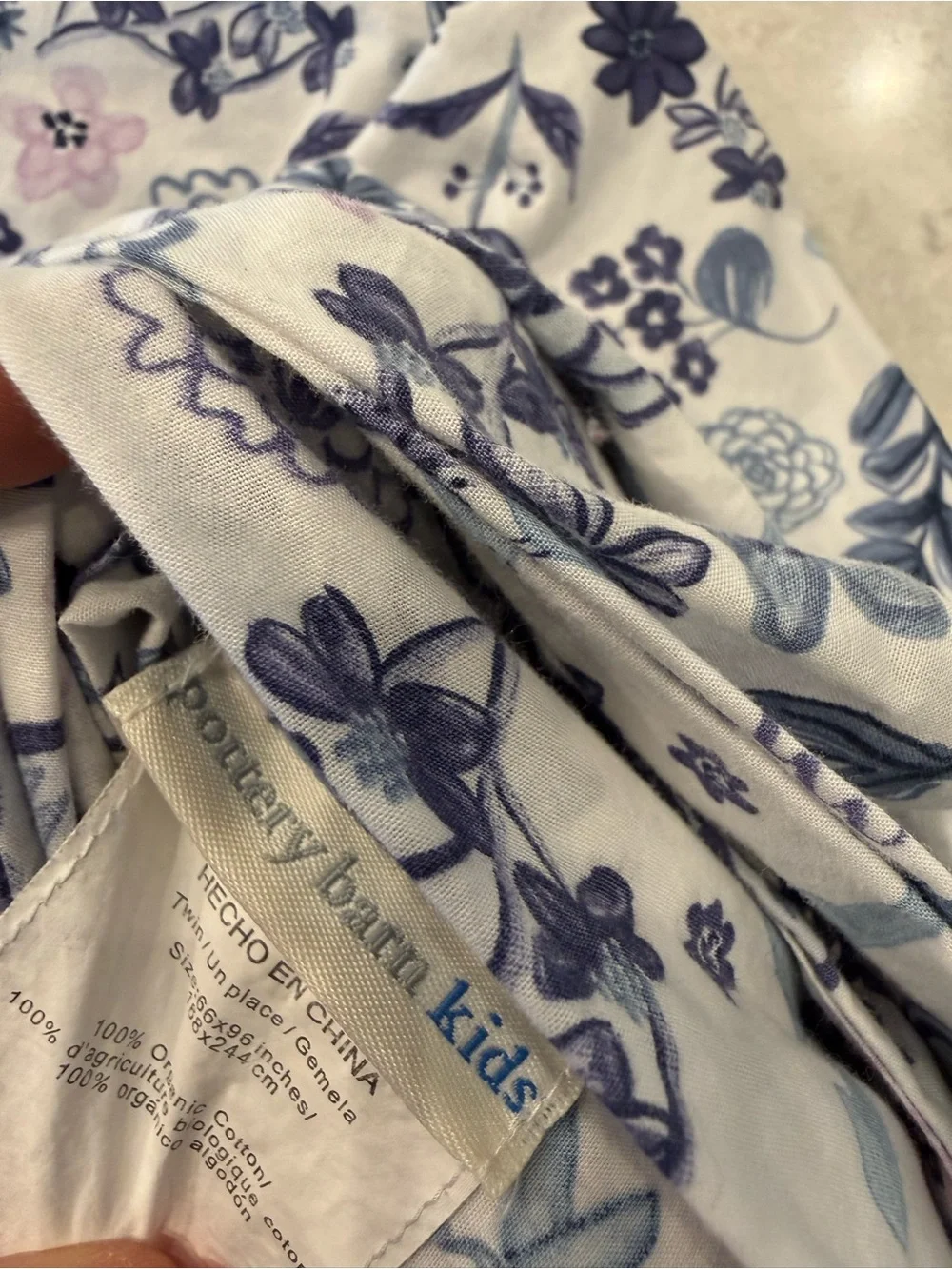 Pottery Barn Kids Twin bed sheets Floral Bunny print